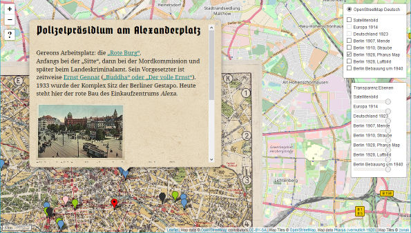 zonak: Berlin historische Karten zur Krimireihe Kriminalkommissar Gereon Rath