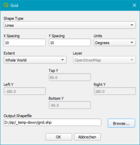 Grid, Koordinatengitter