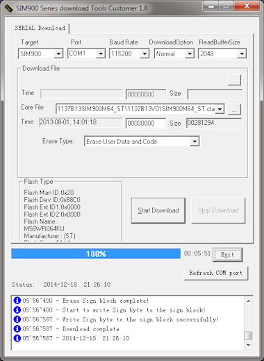 SIM900A Firmware Flash