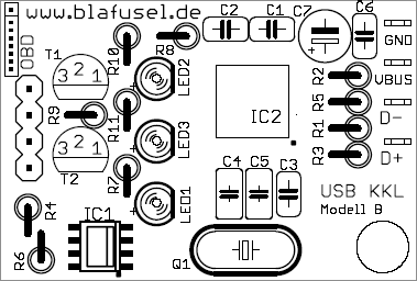 Bestückungsdruck USB OBD Interface